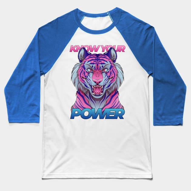 Know your power - Vaporwave Baseball T-Shirt by BlueLionMane